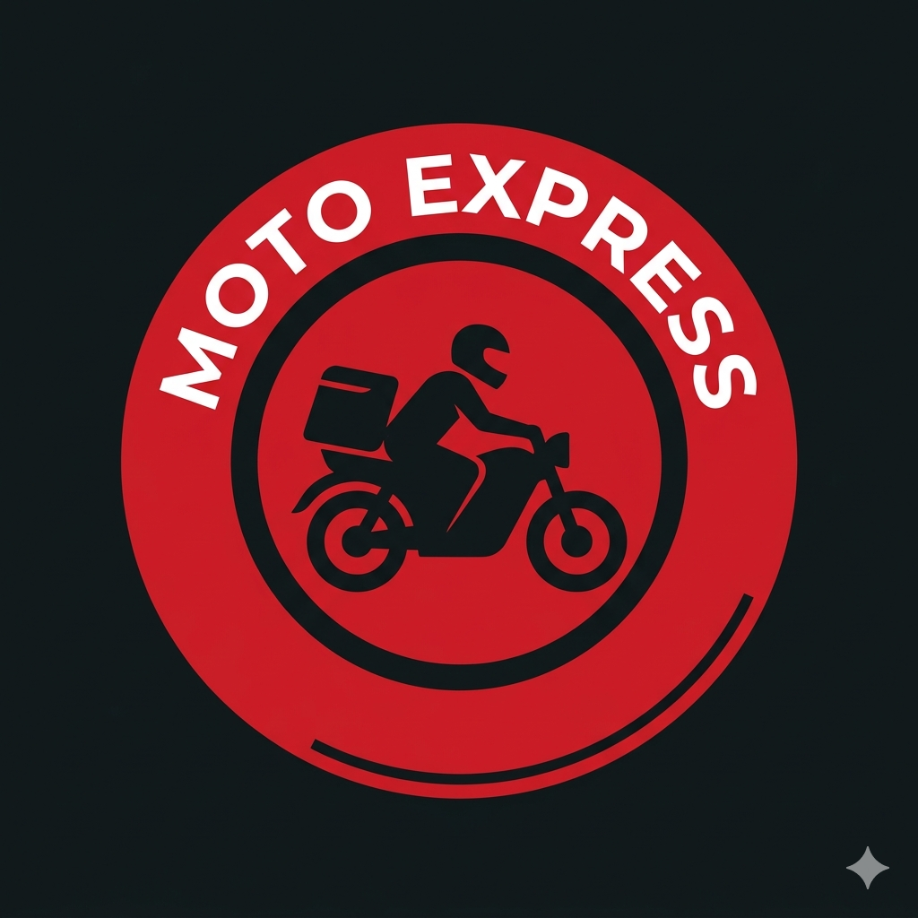Logo de Moto Express con una moto de reparto